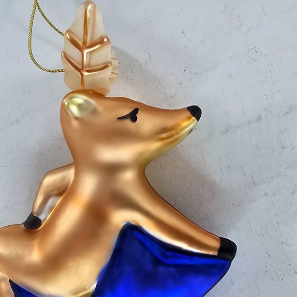 Pottery Barn Reindeer Comet Ornament Blown Glass Christmas - Picture 8 of 8